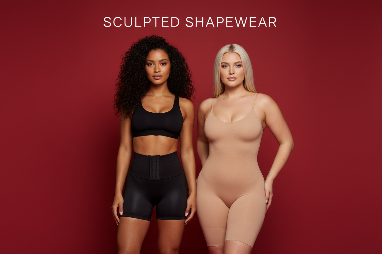 SCULPTED SHAPEWEAR White Text Hero